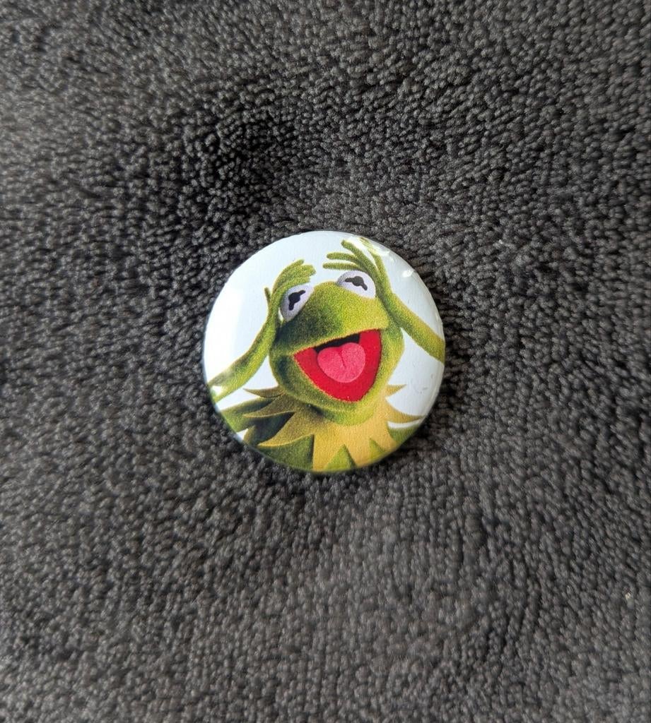 Kermit de Kikker – 25 mm button – Groen/Wit, Ophalen of Verzenden, Nieuw