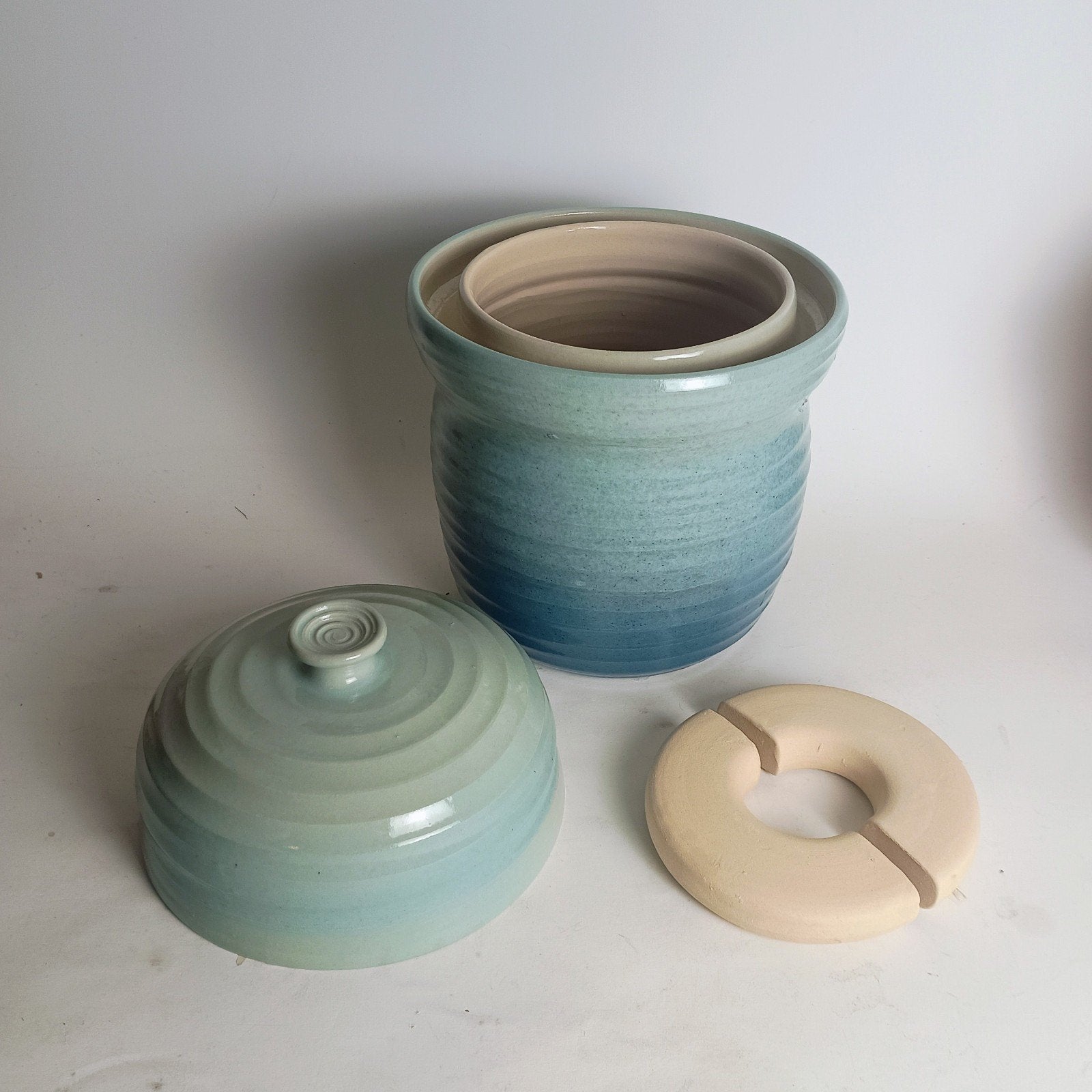 Mooie fermenteerpot / zuurkoolpot (2.7 liter), Huis en Inrichting, Ophalen of Verzenden, Nieuw, Overige materialen, Pot, Bus of Blik