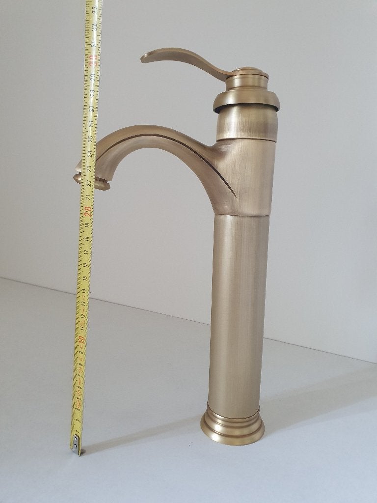 Waskom Wastafel kraan Hoog Brons Klassiek landelijk badkamer, Doe-het-zelf en Verbouw, Sanitair, Ophalen of Verzenden, Nieuw, Koper