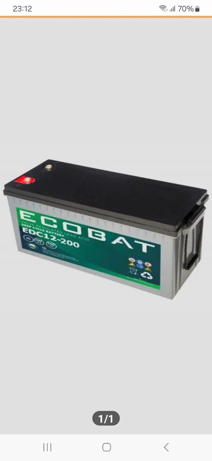 ECOBAT EDC12-200 Deep Cycle lithium en Loodaccu 12V 200Ah, Ophalen of Verzenden, Nieuw