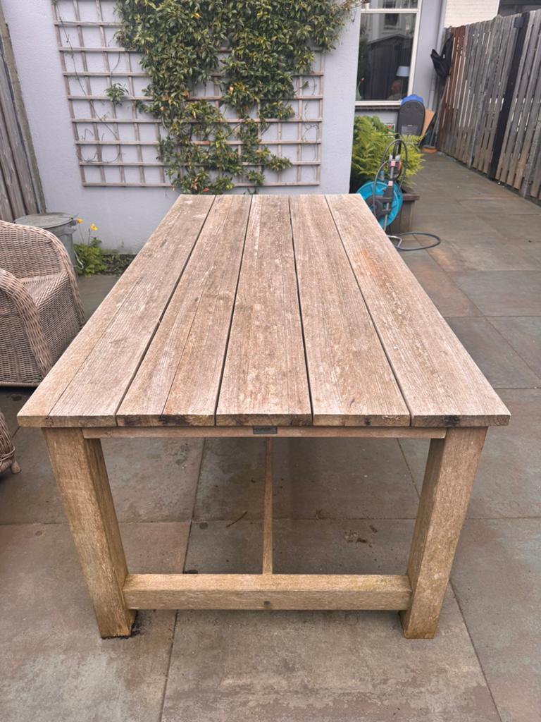 Teakhouten tuintafel, Ophalen of Verzenden, Gebruikt, Rechthoekig, Teakhout