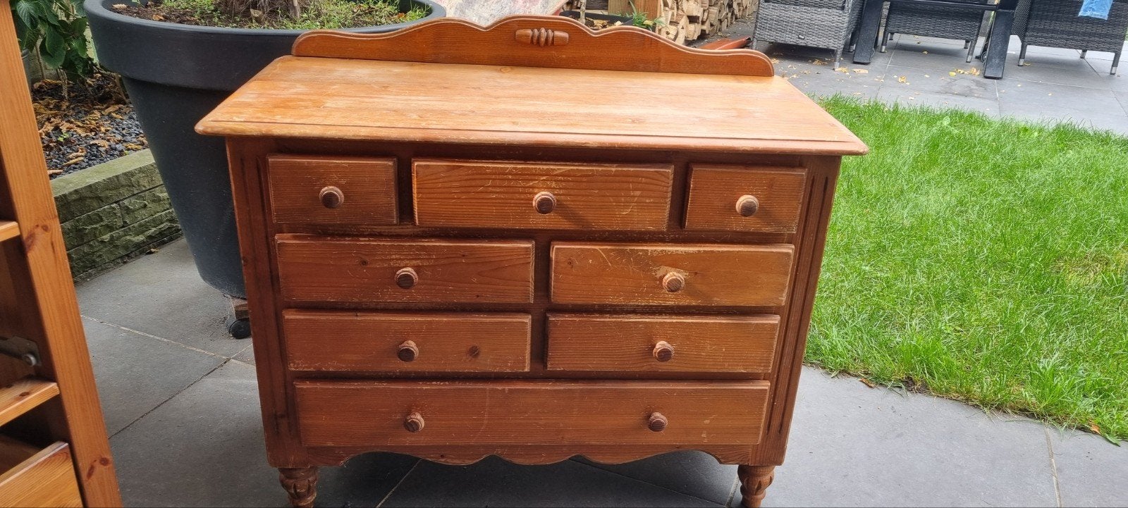 Vintage houten ladekast met 9 lades, Ophalen