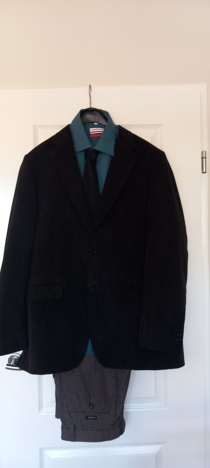 Herenpak: Colbert, overhemd en pantalon - Maat 56/58 (XL), Zwart, Maat 56/58 (XL), Ophalen of Verzenden, Zo goed als nieuw