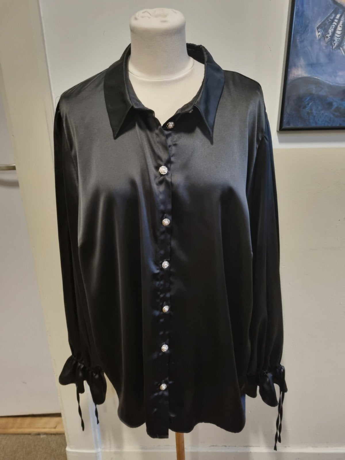 Zwarte blouse, Ophalen of Verzenden, Zo goed als nieuw, Zwart
