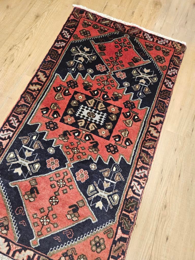 Handgeknoopt perzisch tapijt hamadan 133x71, Info@SlatsAntiek.nl, Tweedehands, Tweedehands, 100 tot 150 cm