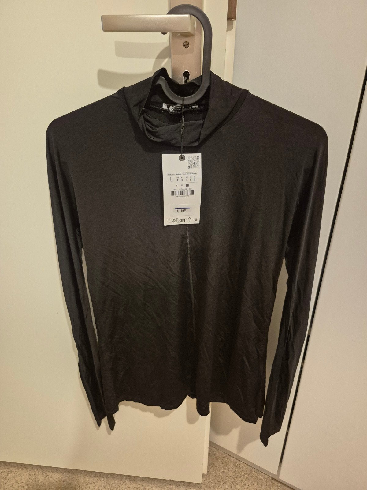 Zwarte coltrui met lange mouwen - Zara, Maat 42/44 (L), Nieuw, Ophalen of Verzenden, Lange mouw