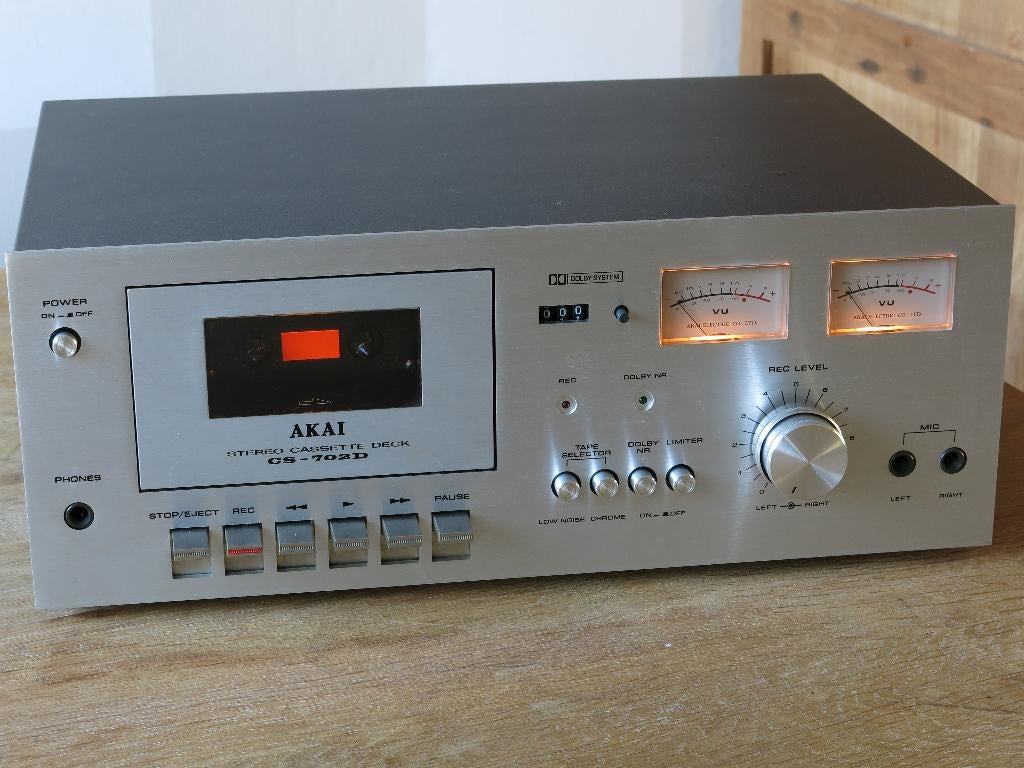 Akai cs 702 D vintage Cassette deck, Ophalen, Enkel, Akai, Tape counter