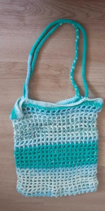 Blauwe gehaakte tas, Ophalen of Verzenden, Nieuw, Blauw, Schoudertasje
