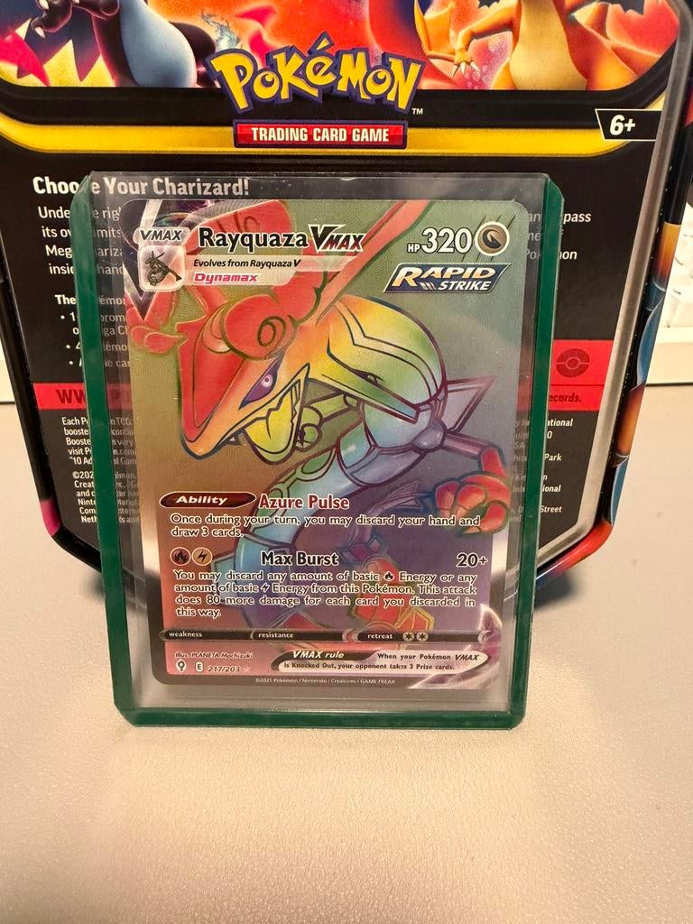Rayquaza VMAX Evolving Skies 217/203, Hobby en Vrije tijd, Verzamelkaartspellen | Pokémon, Ophalen of Verzenden, Nieuw, Losse kaart