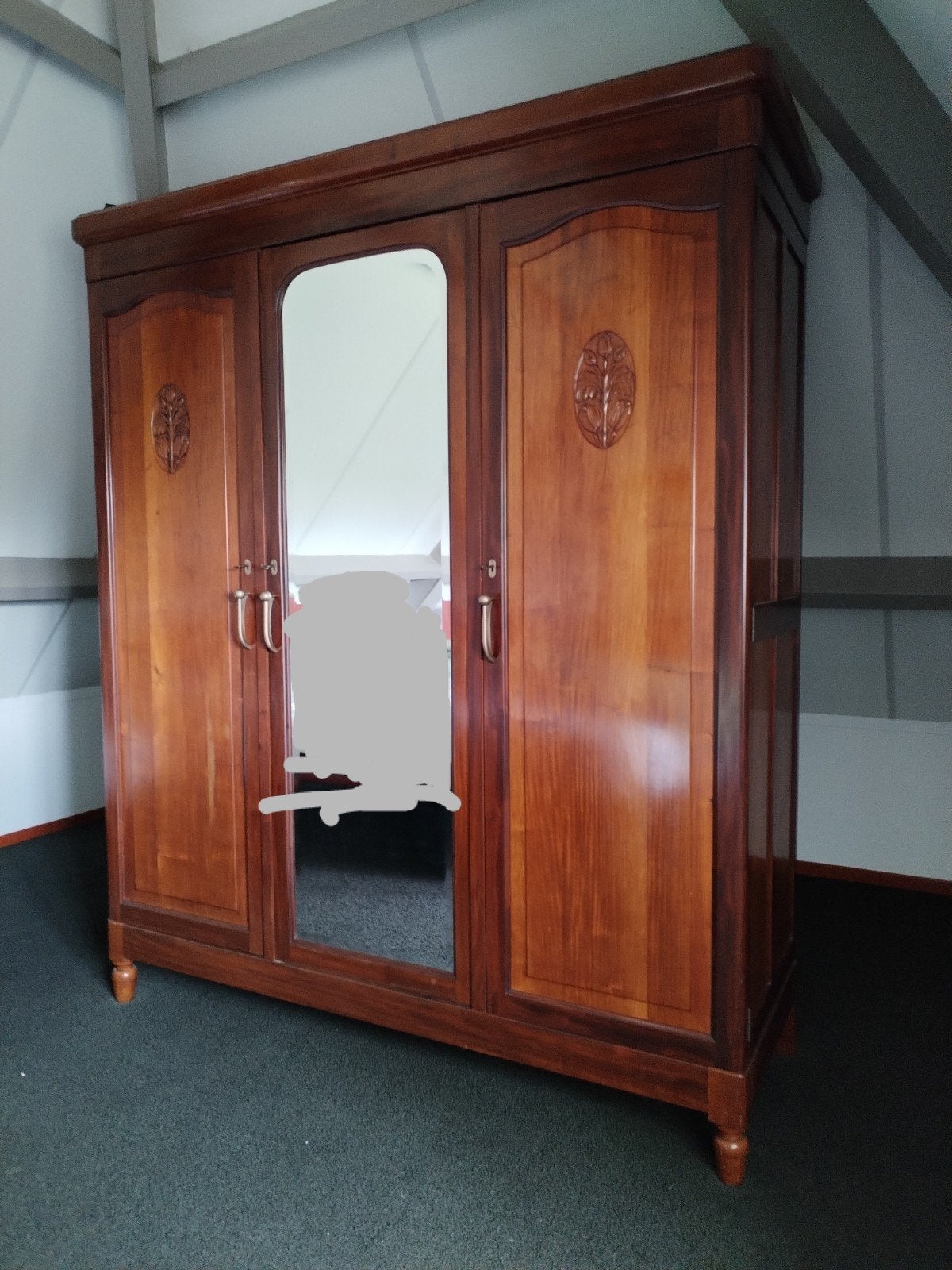 Art deco mahonie massief complete slaapkamer, 7-delig, Ophalen