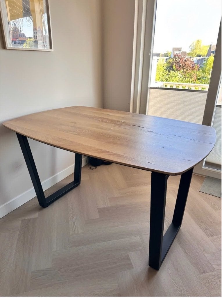 Henders en Hazel Bar tafel Eettafel ovaal 160x100 hoogte 92, Huis en Inrichting, Ophalen, Gebruikt, Eikenhout, 50 tot 100 cm