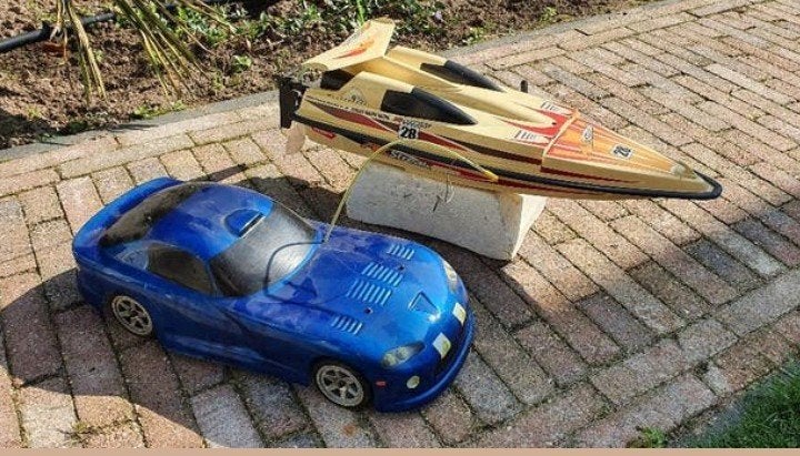 Complete Nitro RC Hobby Auto+Boot!, Ophalen, Gebruikt, Auto offroad, Schaal 1:10