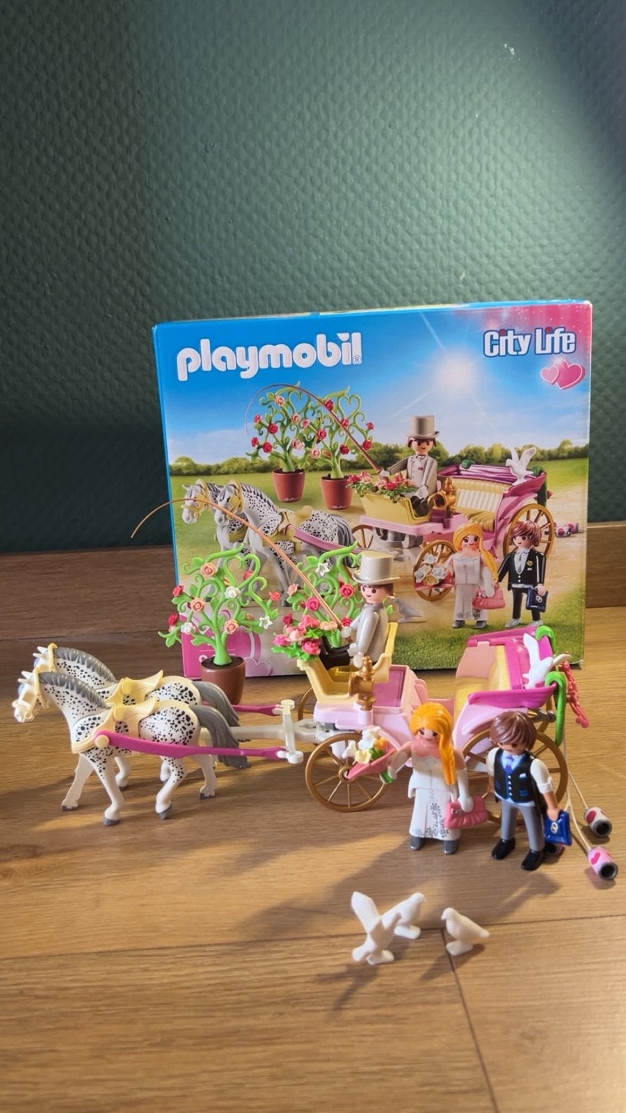 Playmobil City Life 9427  Bruiloft Koets met Paarden, Complete set, Voertuig, Ophalen of Verzenden, Zo goed als nieuw