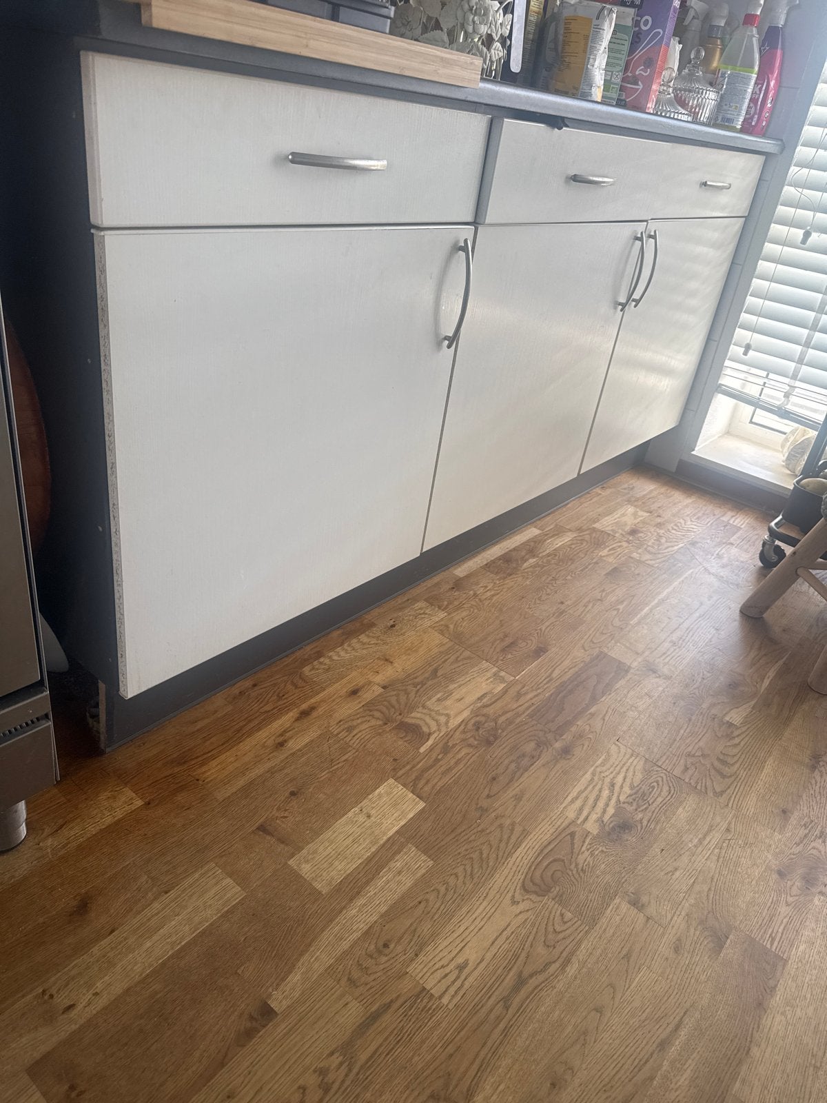 Keukenonderkasten met werkblad, Ophalen, Gebruikt, Wit, 150 tot 200 cm