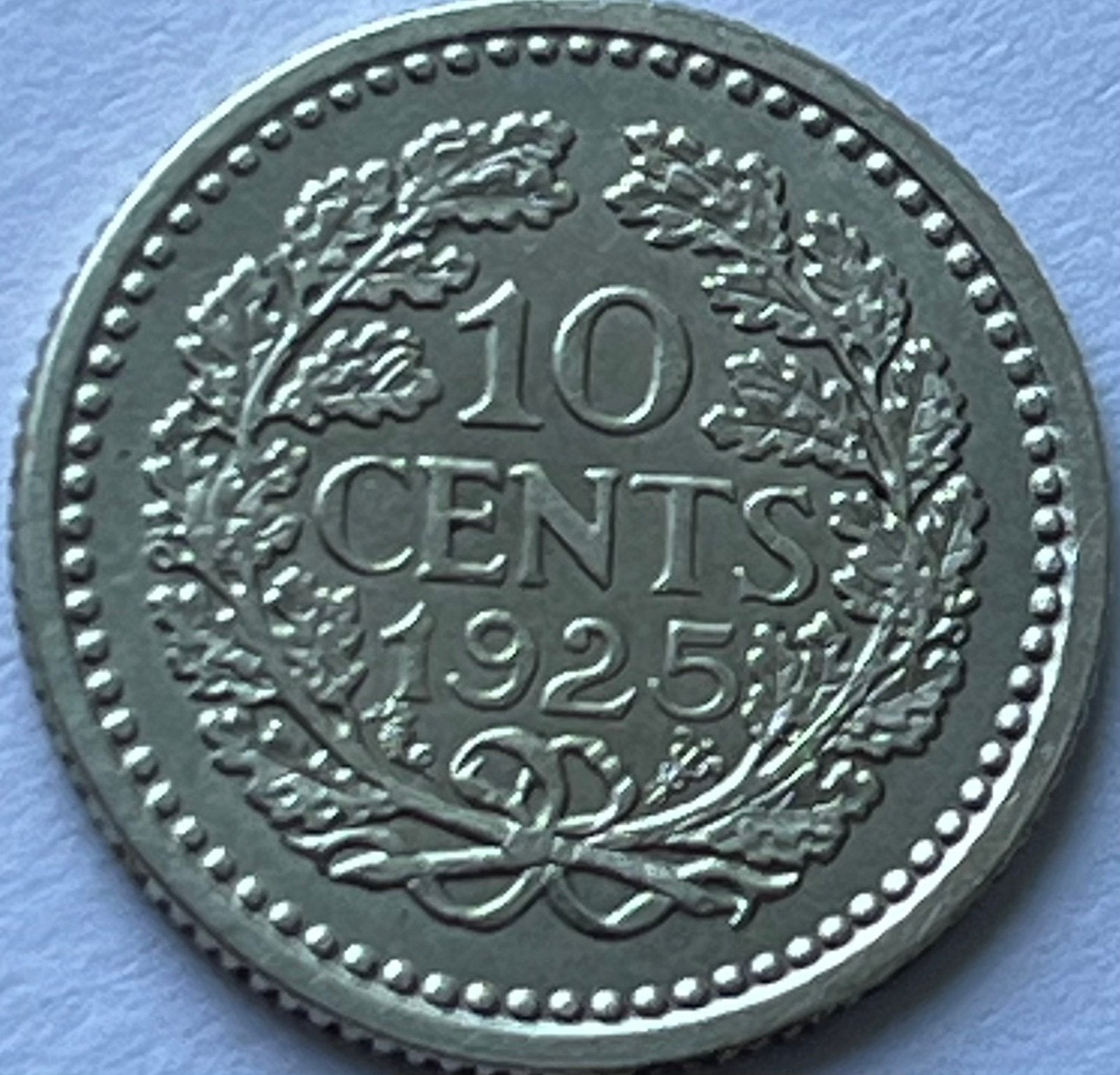 Schitterend dubbeltje 1925, Zilver, Ophalen of Verzenden, 10 cent, Koningin Wilhelmina