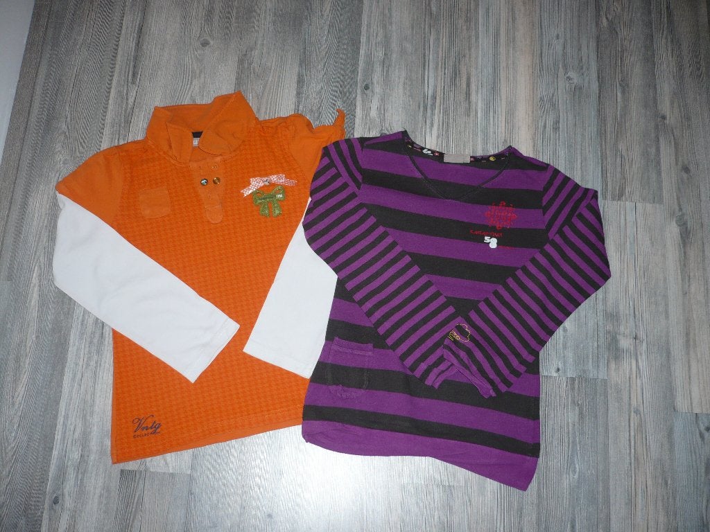 2 shirtjes WE maat 122/128 ZGAN, Ophalen of Verzenden, Zo goed als nieuw, Meisje, Shirt of Longsleeve