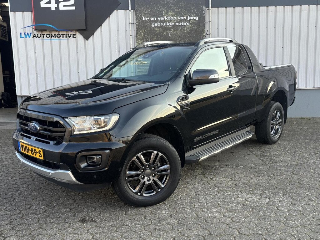 Ford Ranger 2.0 EcoBlue Wildtrak Supercab | Adaptive Cruise, Auto's, Ford, Automaat, 4 cilinders, Zwart, Bedrijf