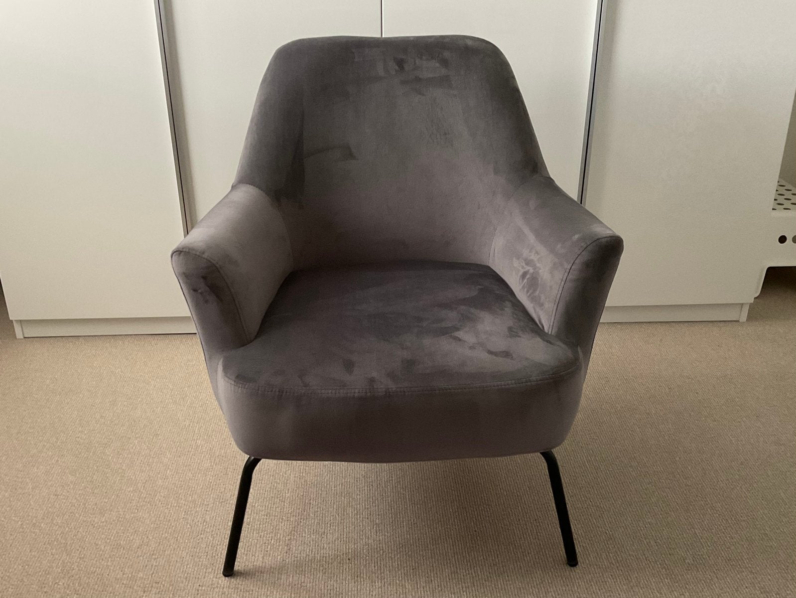 Leen Bakker fauteuil grijs bruin taupe, Ophalen, 75 tot 100 cm, Zo goed als nieuw, Stof