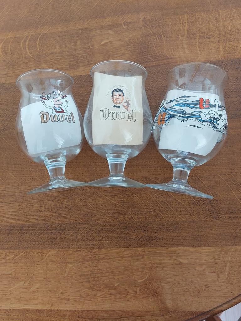 3 DUVEL GLAZEN, Ophalen of Verzenden, Zo goed als nieuw, Bierglas