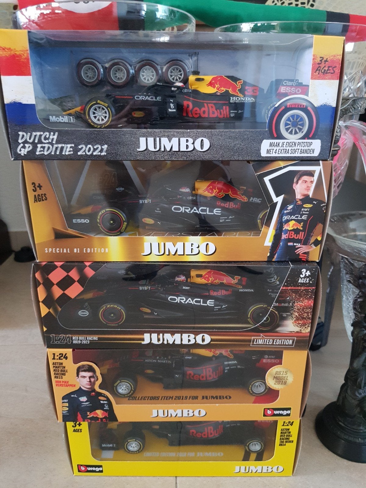 Max Verstappen race autos, Hobby en Vrije tijd, Ophalen of Verzenden, Zo goed als nieuw, Bburago