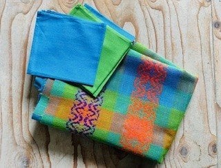 Tafelkleed en servetten groen retro vintage jaren 70 NIEUW, Katoen, Nieuw, Ophalen of Verzenden, Groen