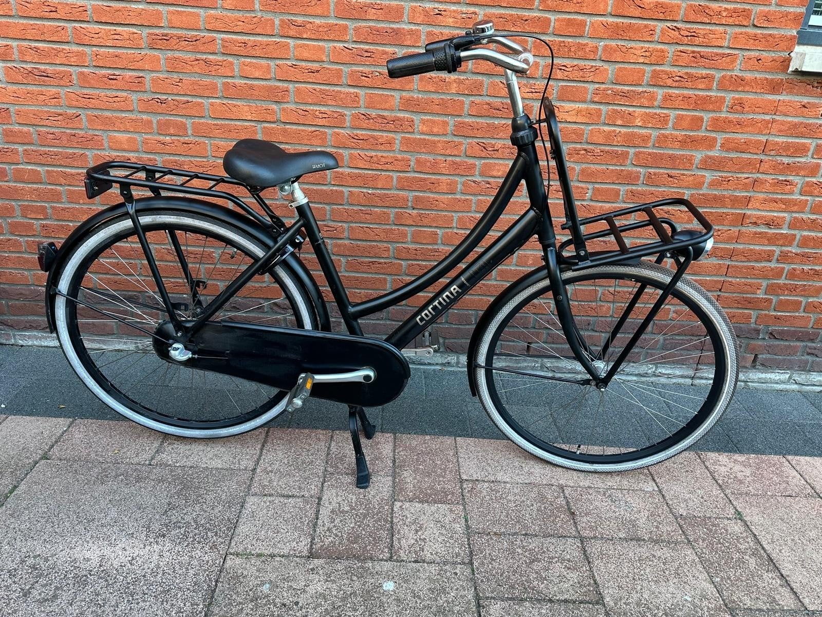 Nette Cortina U4 28 inch 50 cm matzwart, Terugtraprem, Gebruikt, Versnellingen, 50 tot 53 cm