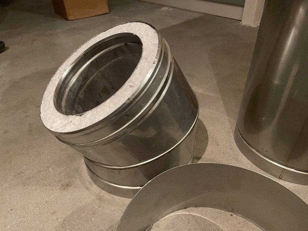 Metaloterm 180/255 AT rvs schoorsteenpijp, Doe-het-zelf en Verbouw, Buizen en Afvoer, Ophalen, Afvoer, Nieuw, Rvs