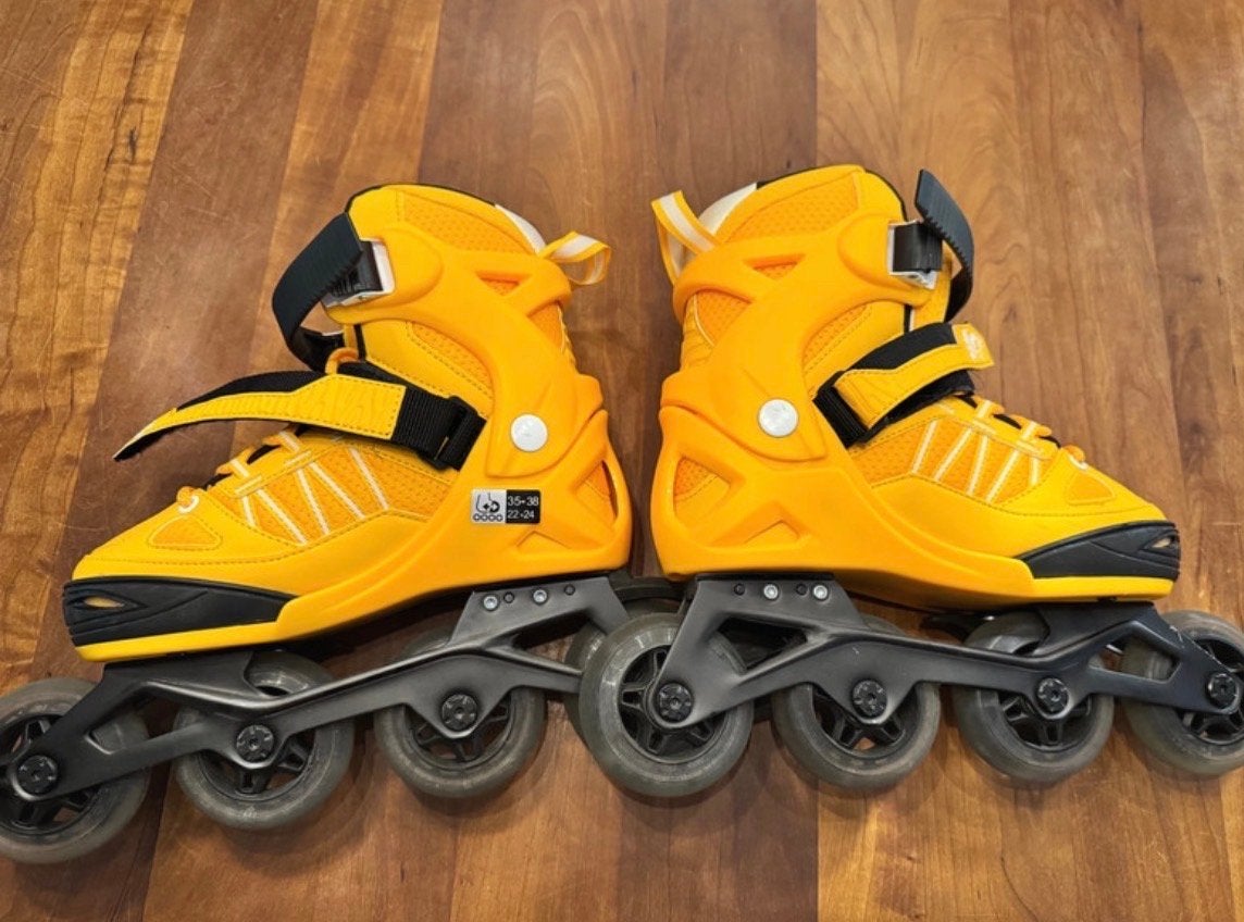 Skeelers maat 35-38 met gratis beschermers, Sport en Fitness, Skeelers, Verstelbaar, Kinderen, Zo goed als nieuw, Inline skates 4 wielen