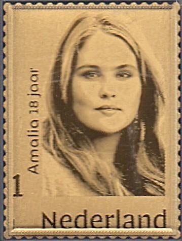 Nederland- 2021- Gouden Postzegel- Prinses Amalia 18 Jaar- P, Verzenden, Na 1940, Postfris