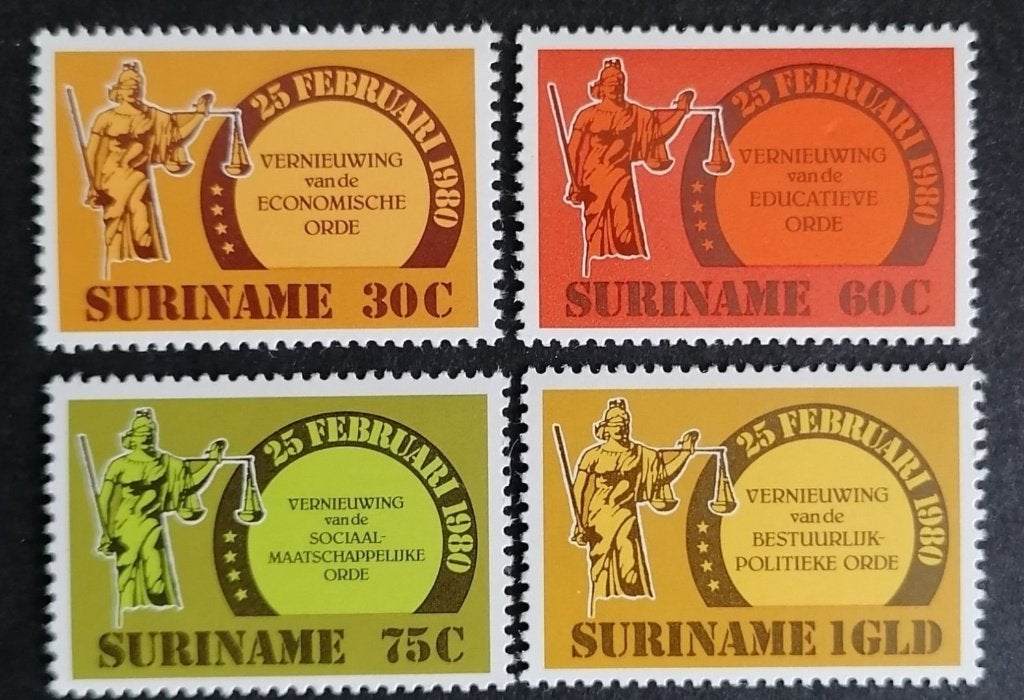 Suriname 1981 - ZB 242-245  -Nieuwe regeringsverklaring, Ophalen of Verzenden, Postfris