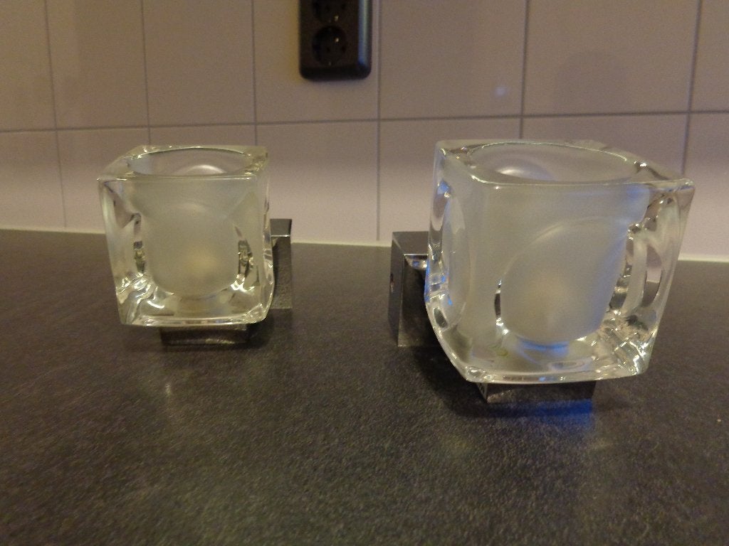 Vintage Ice-Cube wandlampjes, Gebruikt, Ophalen of Verzenden, Wandlamp, G9