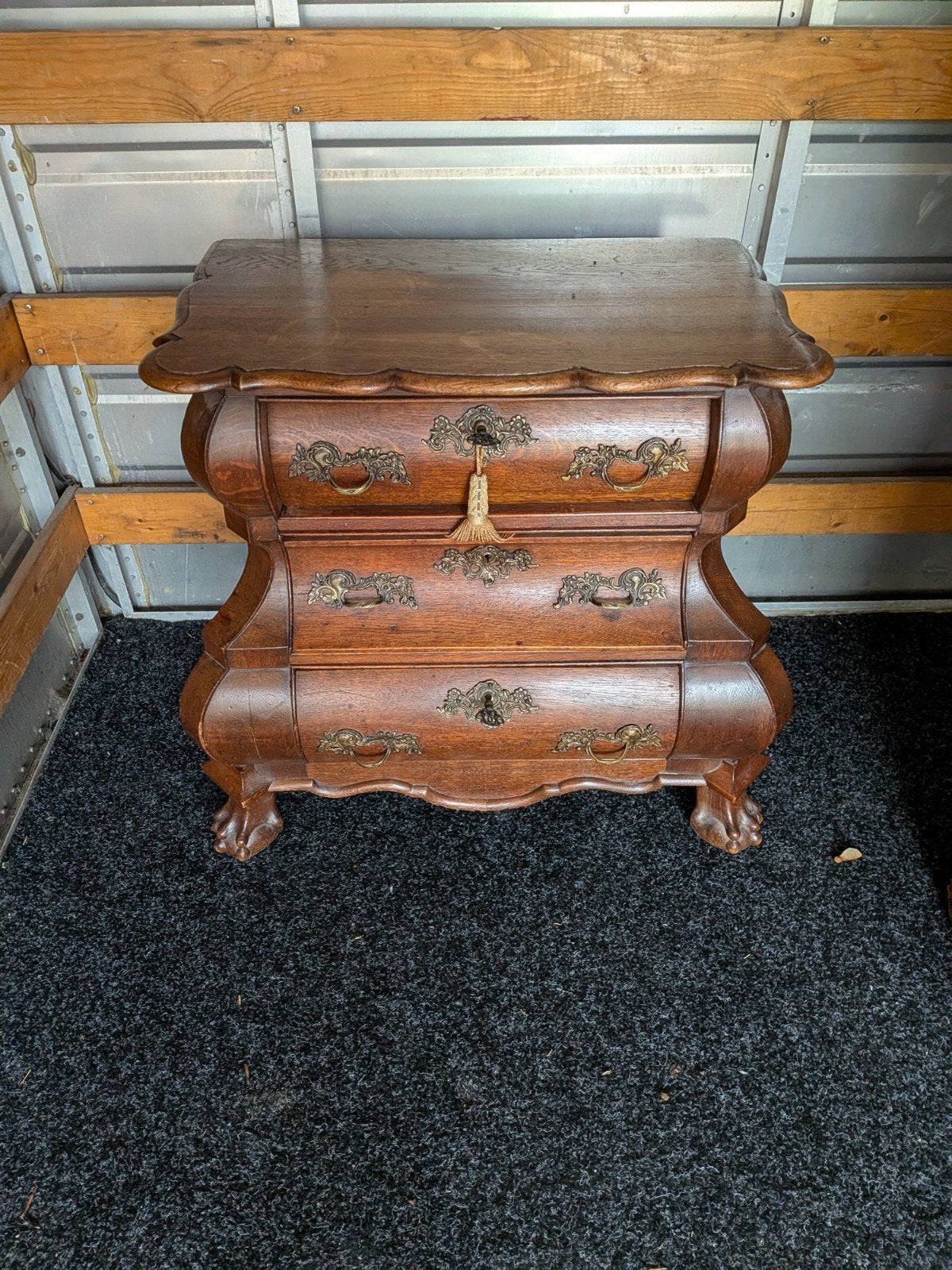 Antieke commode met 3 laden - massief eikenhout, Ophalen