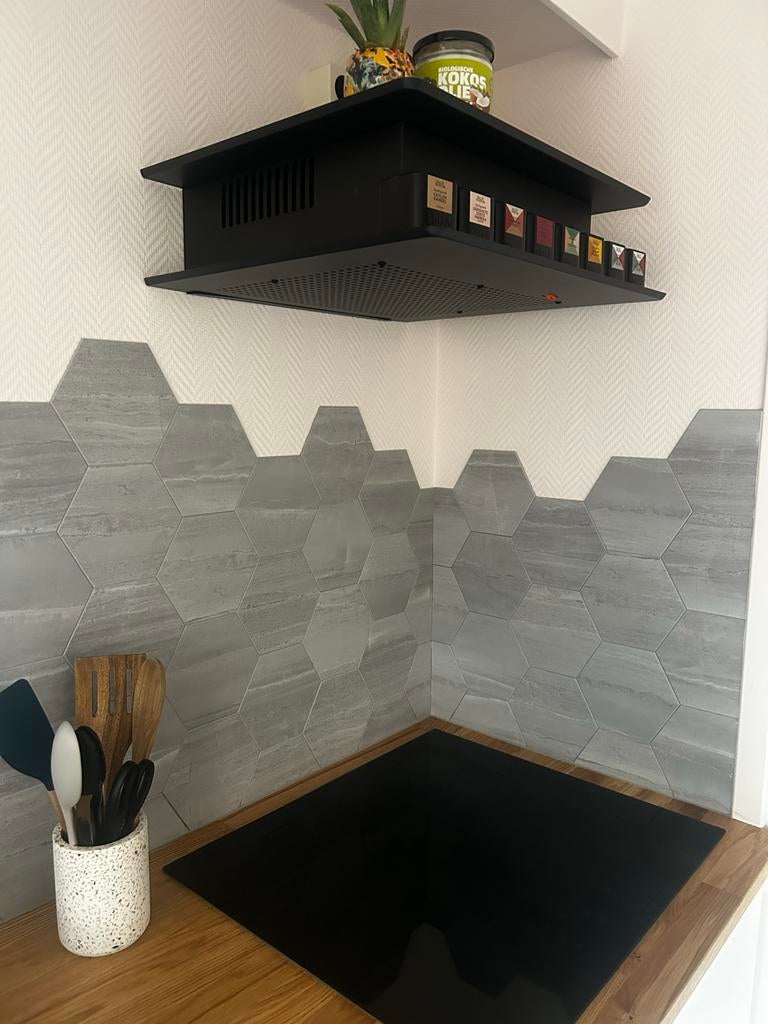PVC zelfklevende Hexagon Tegels - Grey Marble 15x15cm, Doe-het-zelf en Verbouw, Tegels, Ophalen, Overige materialen, Wandtegels