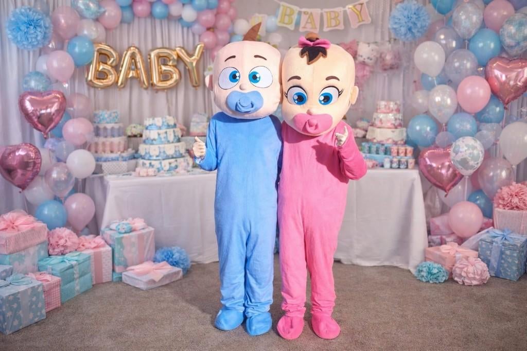 Gender Reveal Baby Mascottes, Ophalen of Verzenden, Zo goed als nieuw, Geboorte of Huwelijk