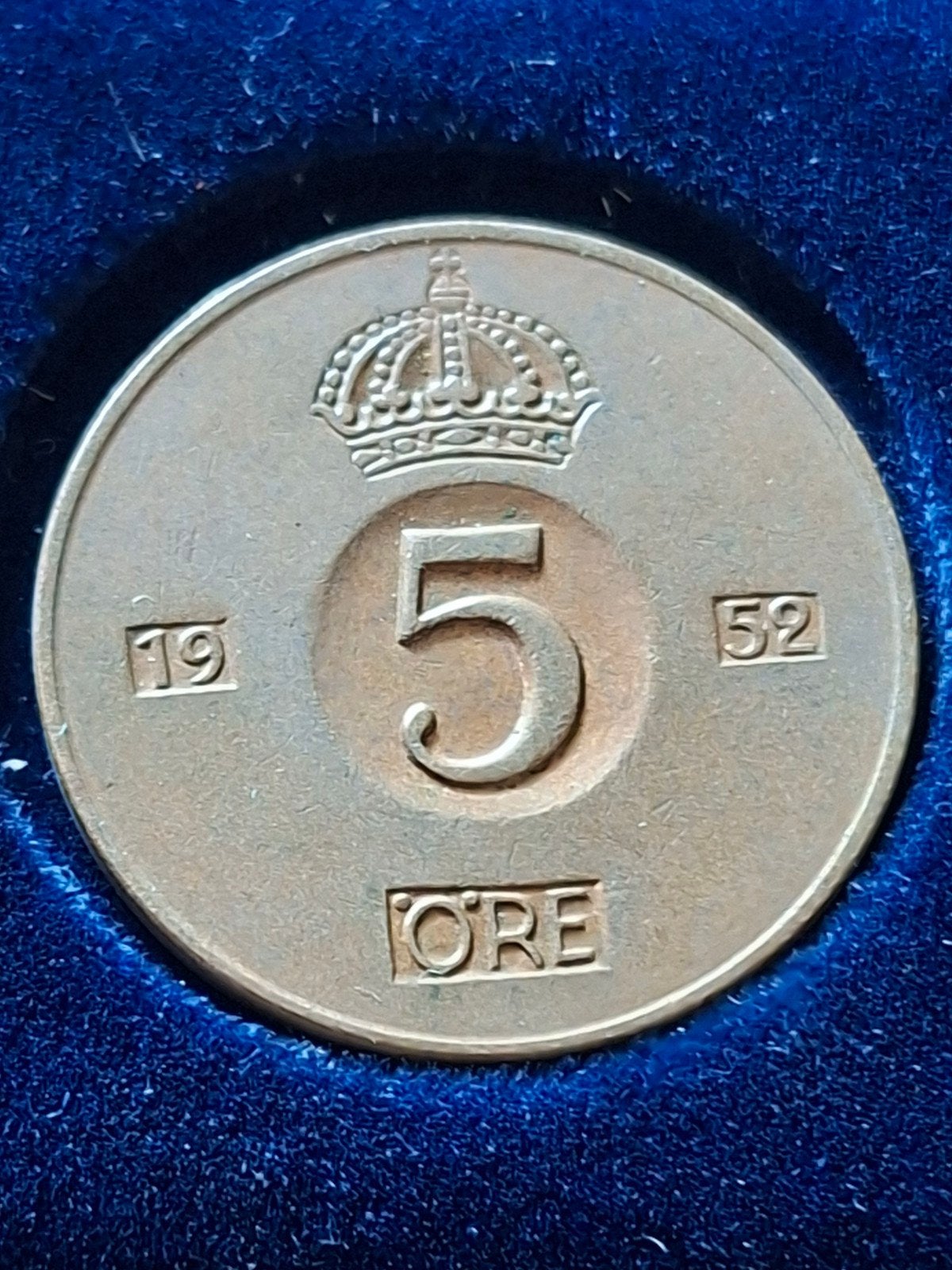 Zweedse 5 Öre munt 1952 - Koning Gustaf VI Adolf, Ophalen of Verzenden, Overige landen, Losse munt