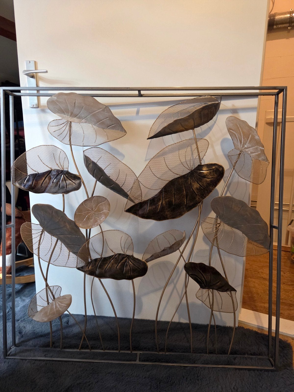 Metalen wanddecoratie met bladeren - 100x100 cm, Ophalen, Metaal, Meerkleurig, Decoratieobject