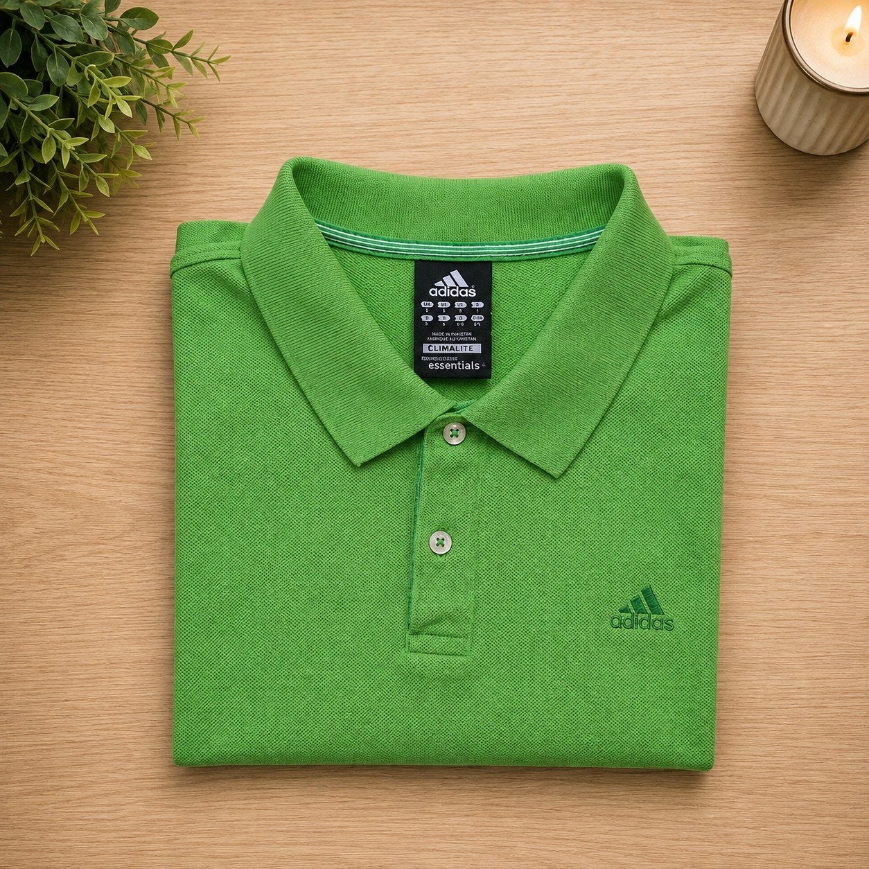Adidas Climalite Essentials Polo Shirt Maat L Groen, Maat 52/54 (L), Verzenden, Zo goed als nieuw, Adidas