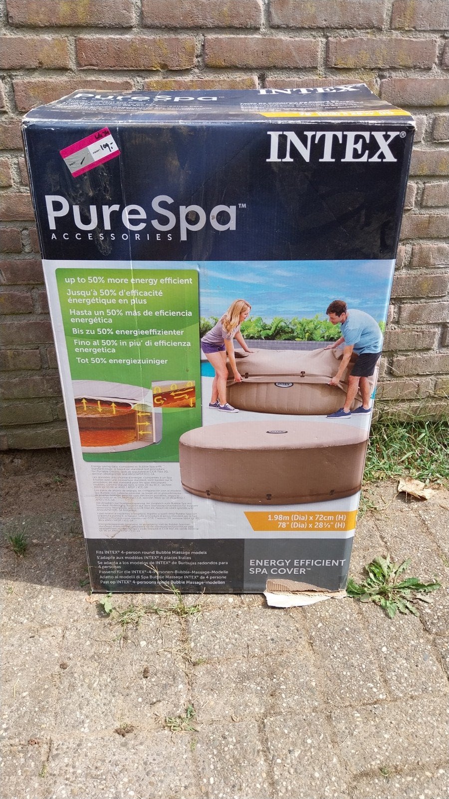 Intex PureSpa Energiezuinige Spa Cover, Ophalen, Nieuw, Afdekzeil, Opblaasbaar