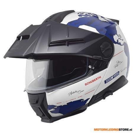 Schuberth E2 Atlas Systeemhelm, Wit-Blauw, Motoren, Kleding | Motorhelmen, Ophalen of Verzenden, Nieuw met kaartje