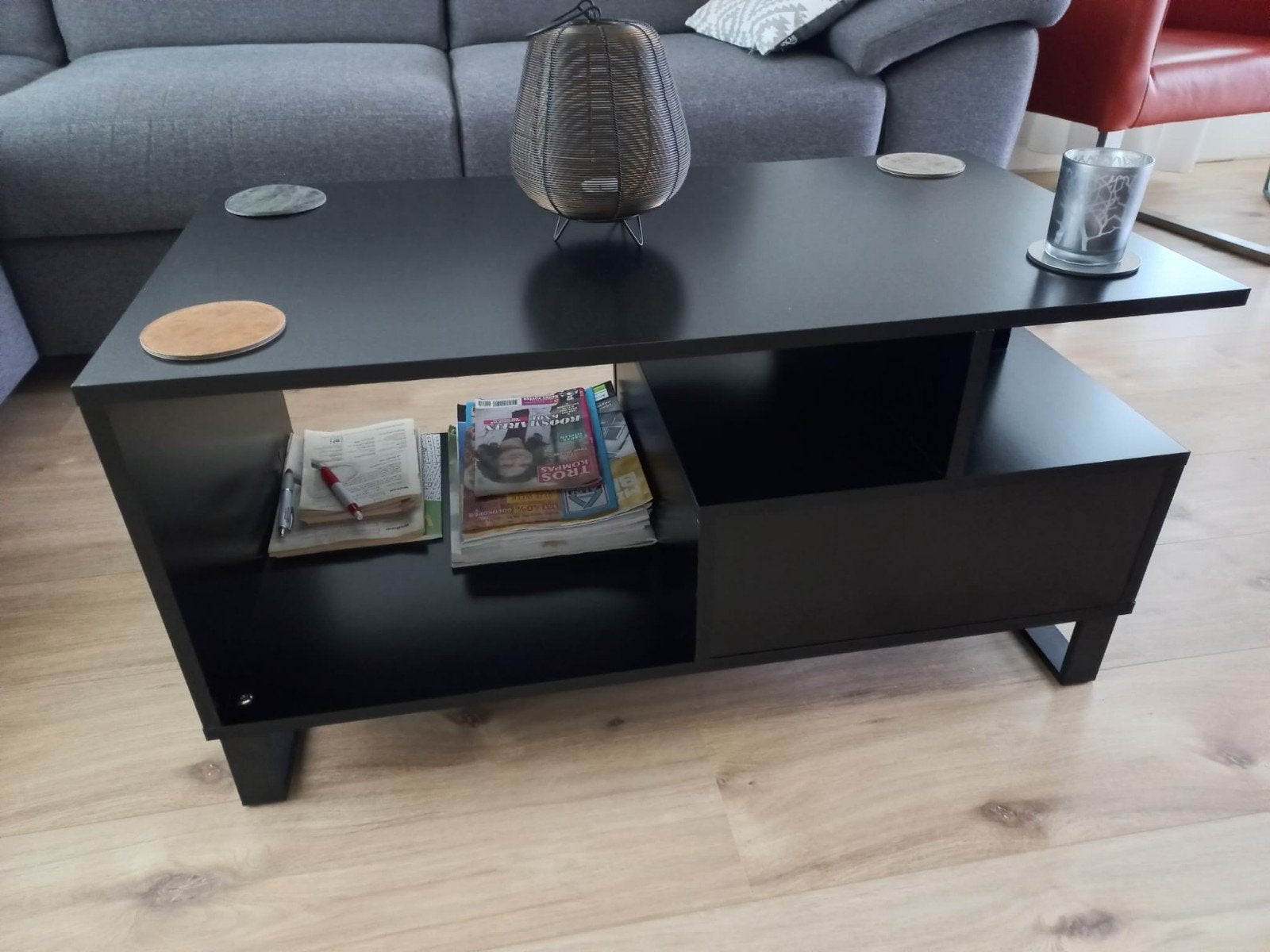 zwarte salontafel, Ophalen, 50 tot 100 cm, Zo goed als nieuw, Minder dan 100 cm