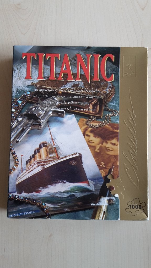 Titanic Mysterie Puzzel 1000 stukjes - Moord op de Titanic, Ophalen of Verzenden, 500 t/m 1500 stukjes, Zo goed als nieuw, Legpuzzel