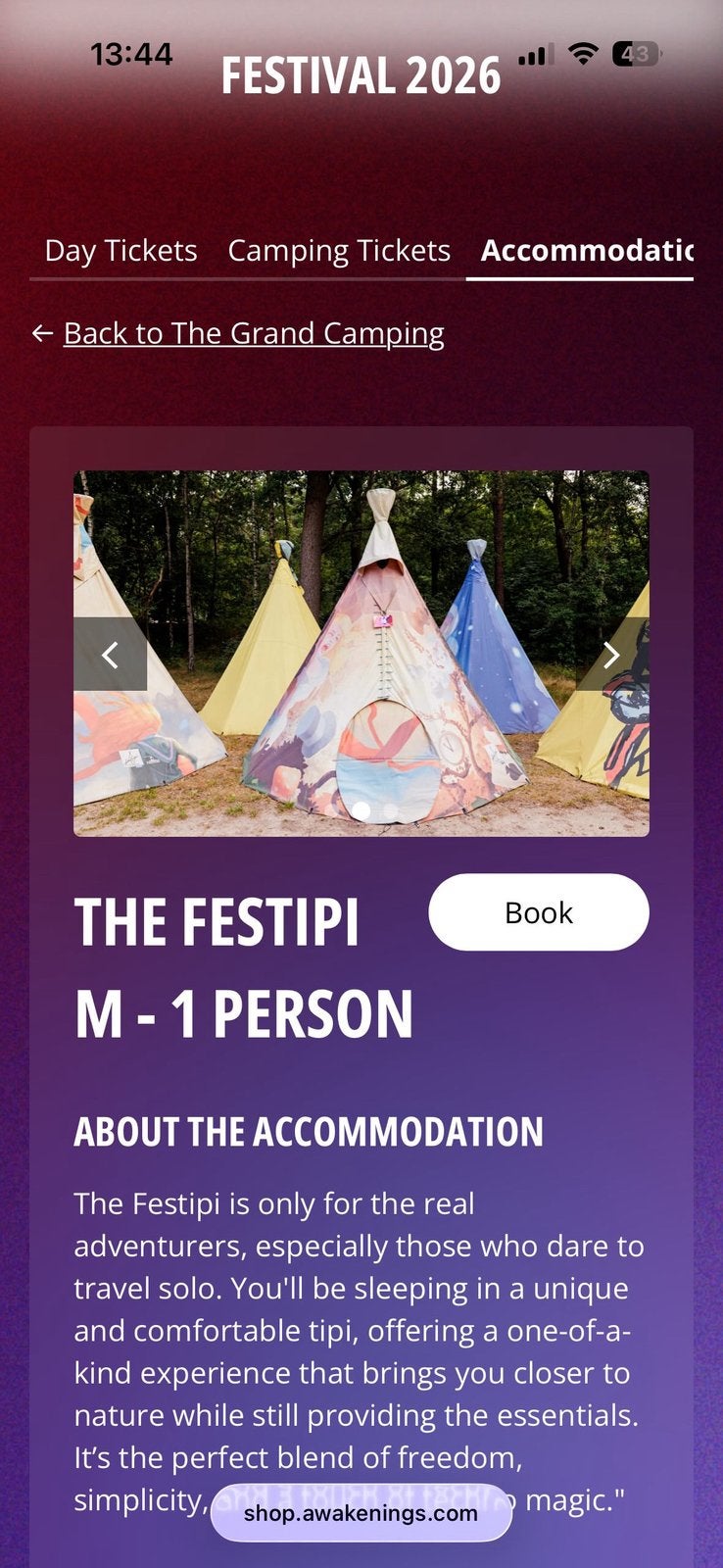 2x Festipi tent Awakenings 2026, Tickets en Kaartjes, Twee personen
