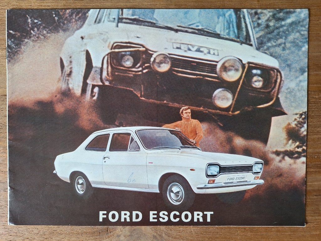 Ford Escort  brochure folder uit 1971, Ophalen of Verzenden, Gelezen, Ford