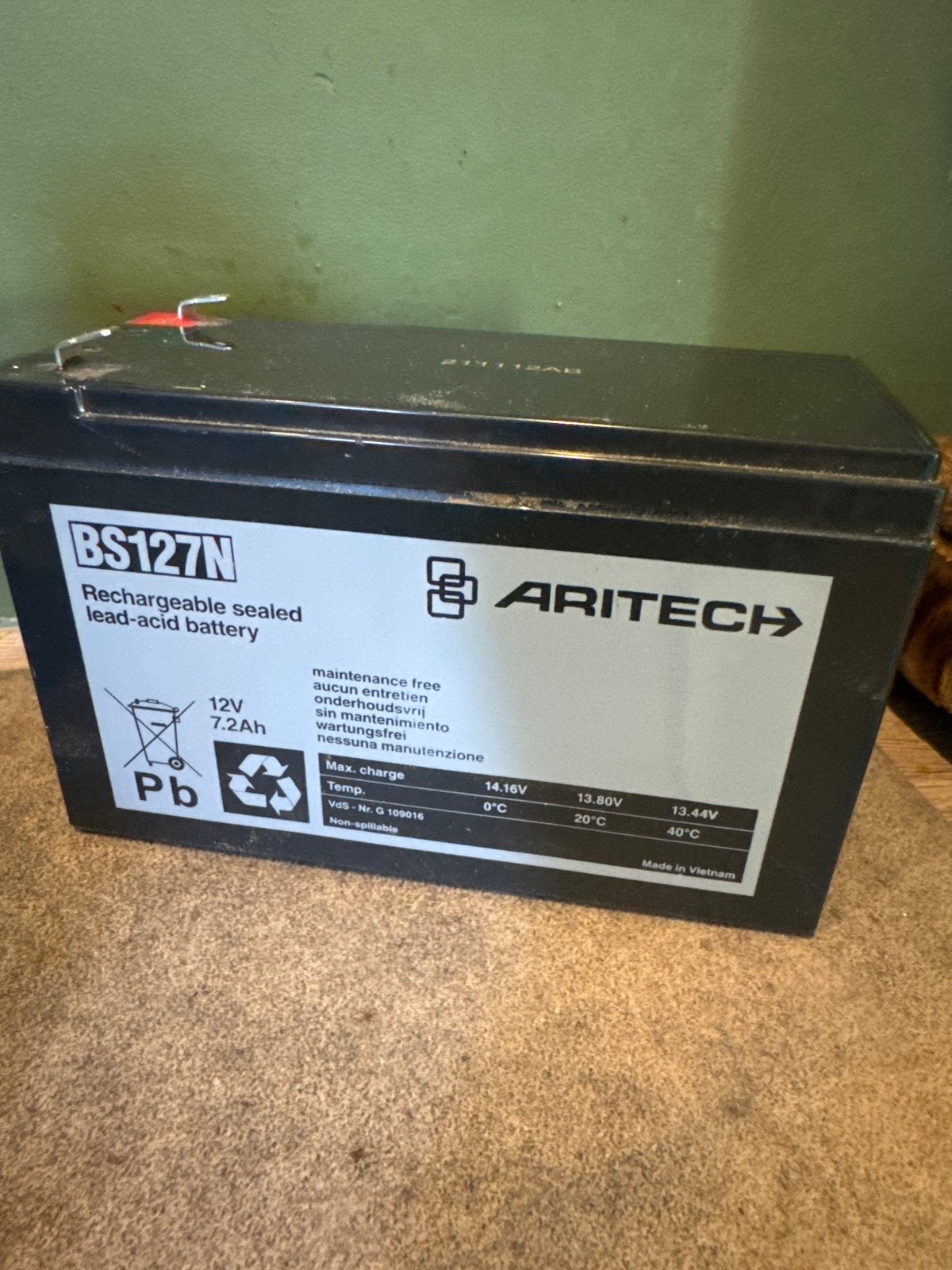 ARITECH BS127N Oplaadbare Loodaccu 12V 7.2Ah, Ophalen of Verzenden, Gebruikt, Oplaadbaar