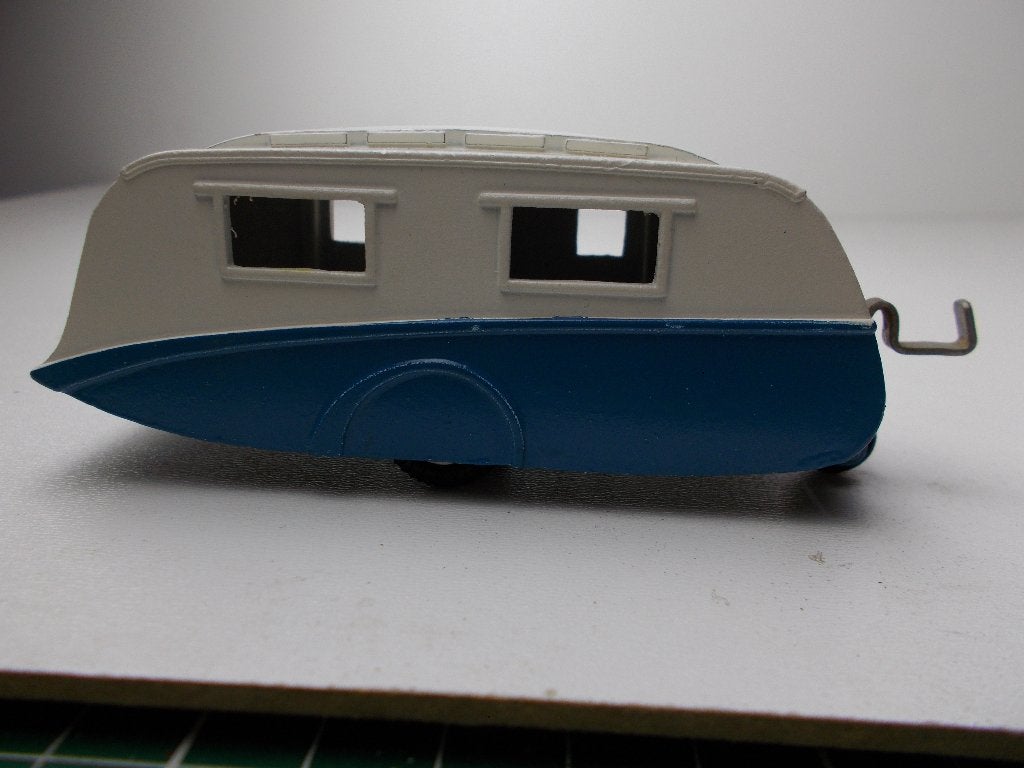 1956 Dinky Toys 190 CARAVAN Blue/White (Gerestaureerd.) -C-., Ophalen of Verzenden, Gebruikt, Auto, Dinky Toys