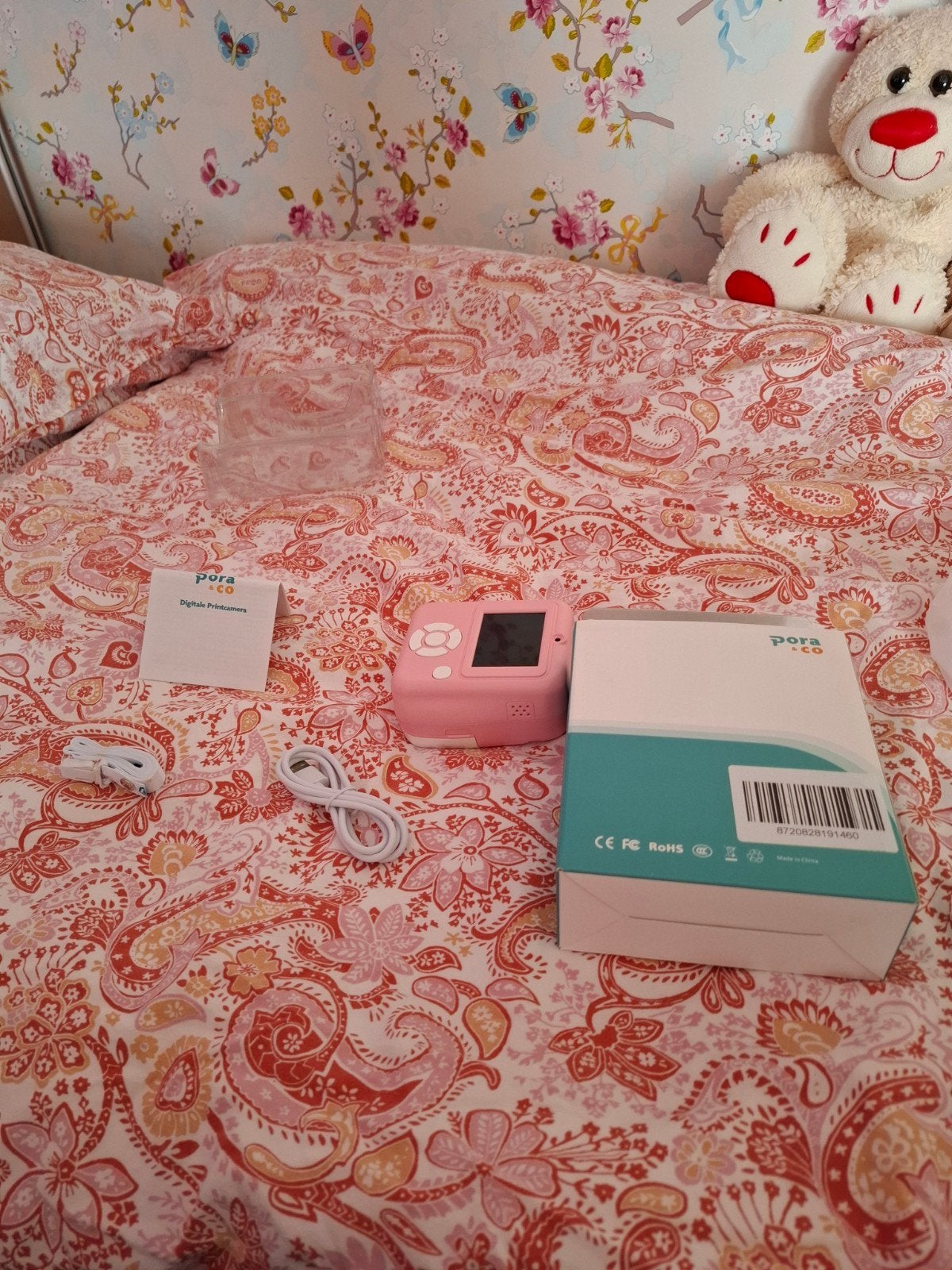Pora Peco Instant Camera - Roze Digitale Camera, Compact, Ophalen of Verzenden, Zo goed als nieuw, Overige Merken