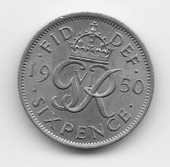 Verenigd Koninkrijk 6 pence 1950 KM# 875, Verzenden, Overige landen, Losse munt