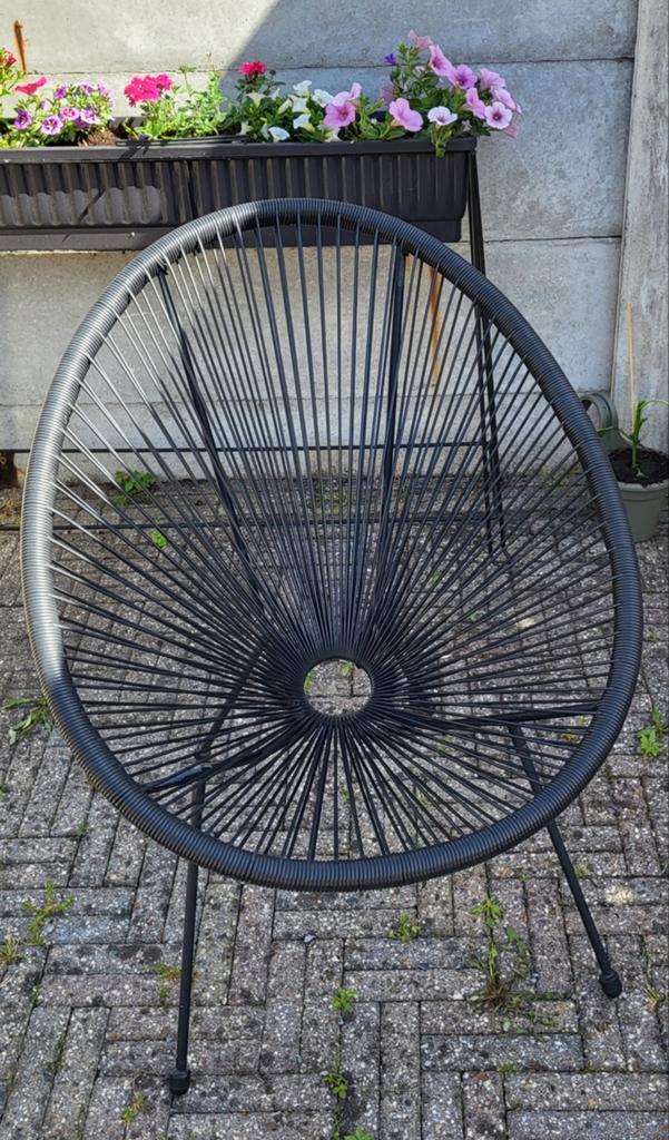 Draadstoel zwart - tuinstoel, Ophalen, Gebruikt