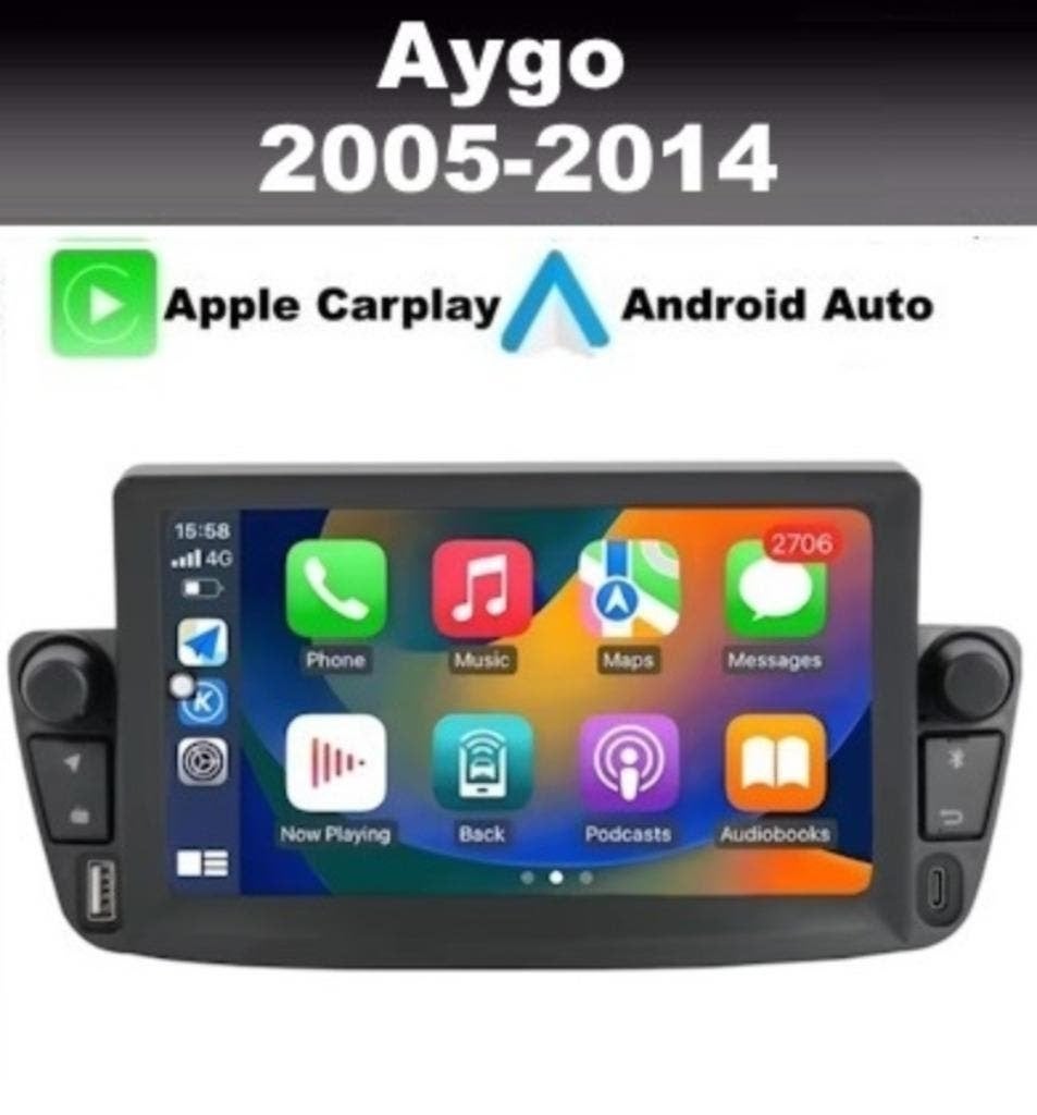 Toyota Aygo 2005-2014 navigatie android apple carplay dab+, Ophalen of Verzenden, Nieuw