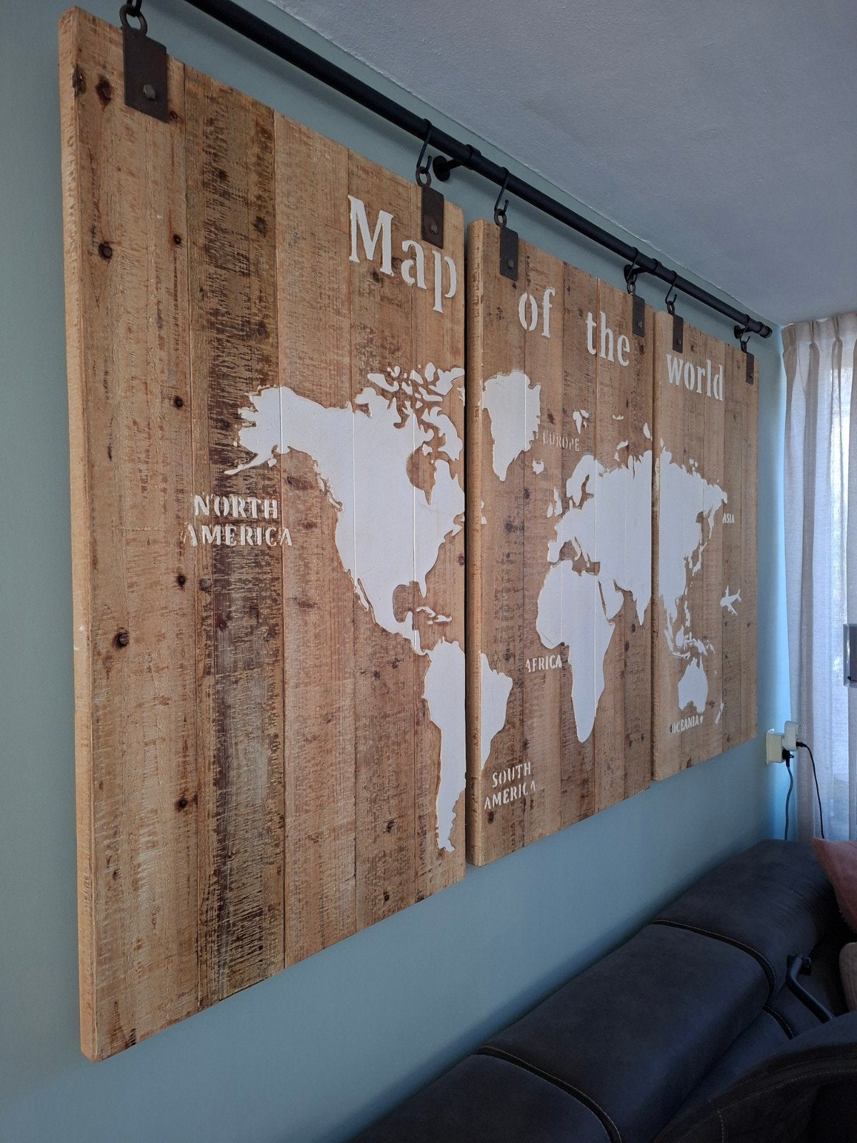 Map of the world wandpanelen, Huis en Inrichting, Ophalen, Zo goed als nieuw